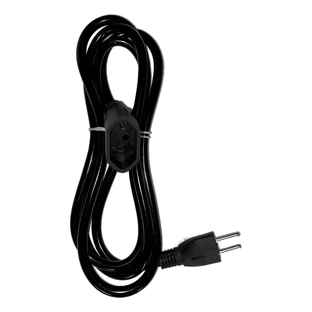 Extensão Elétrica Prolongador Extensor Cabo 2 Metros Cor Preto