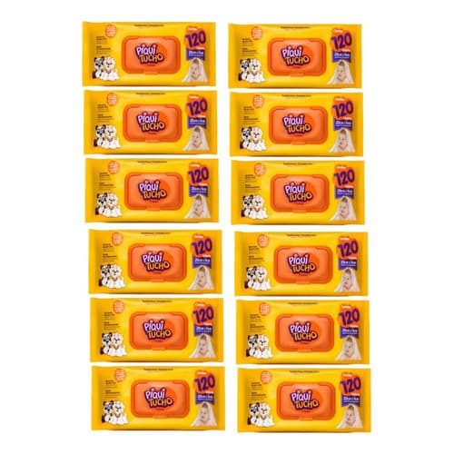 Kit C/12 Toalhas Umedecidas Piquitucho Premium 120 Un