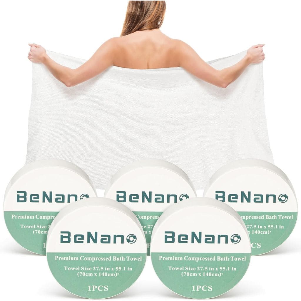 Toalhas Comprimidas Premium Benano, Toalha Descartável 55,1 x 27,5 polegadas, Toalha de Banho Grande, Toalha de Viagem R