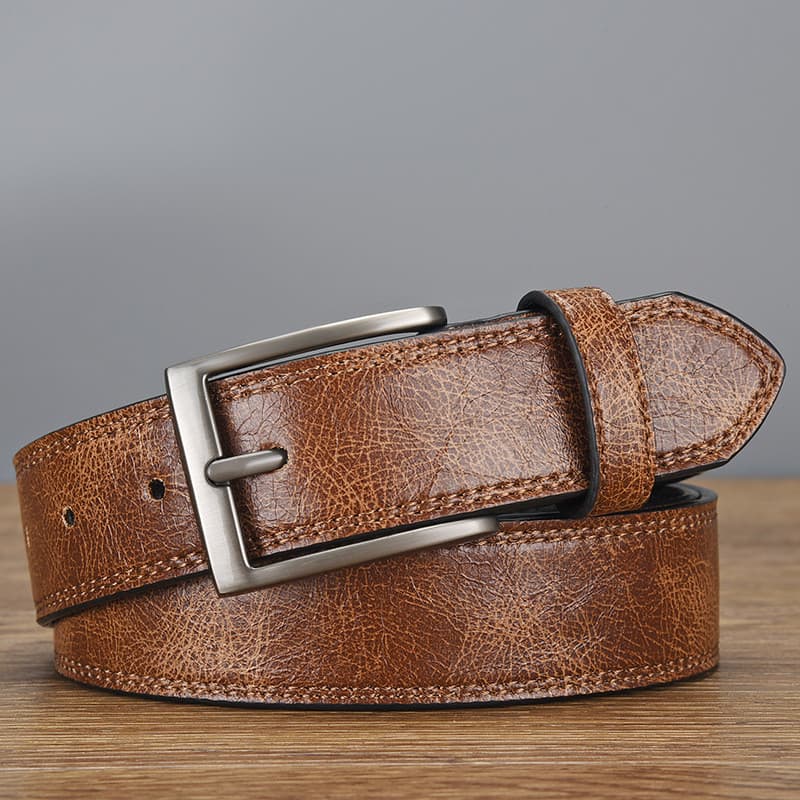 Cinto masculino pino fivela Retro cinto moda Casual pu cinto largo All-Match calças 2025 novo estilo na moda