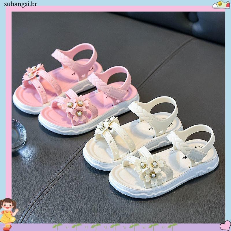 Verão meninas estilo princesa sandálias médio grande crianças do bebê estudantes sola macia antiderrapante novo estilo A
