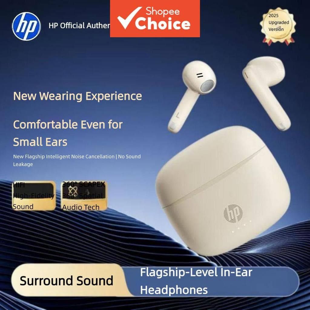 Fones de Ouvido Bluetooth 6.0 HP H10J 2026, Fones Esportivos Semi Intra-Auriculares, Bateria de Longa Duração, Design