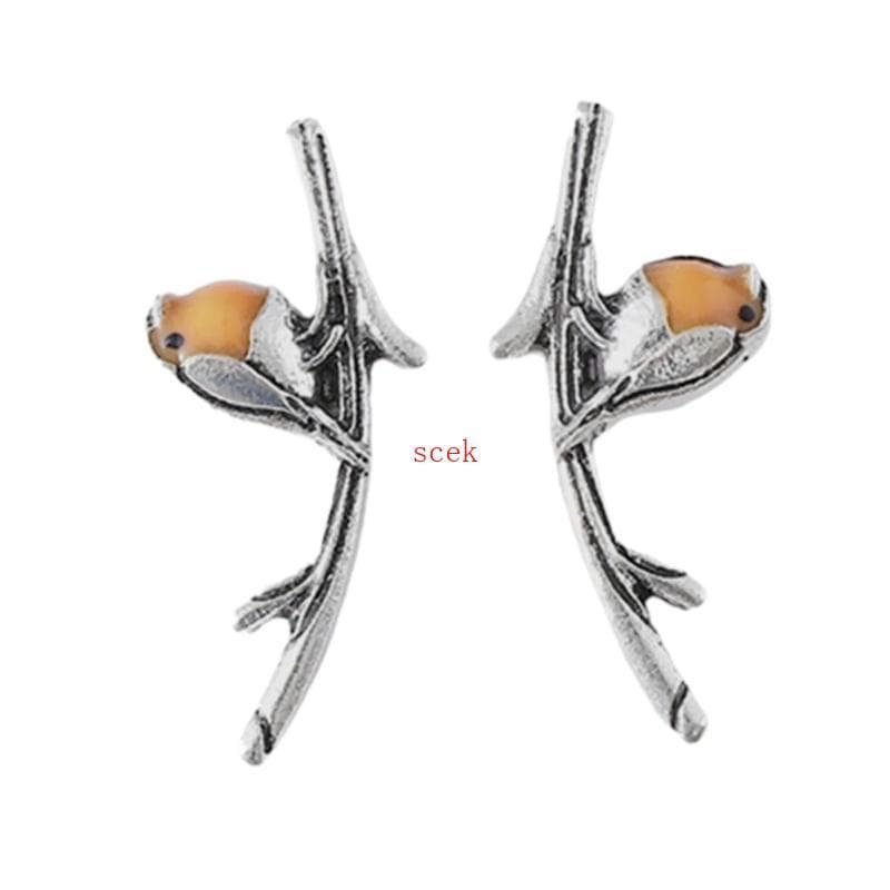 scek Brincos Pendurados Ramo Pássaro Da, Pingentes Orelha, Acessórios Elegantes Para Uso Diári