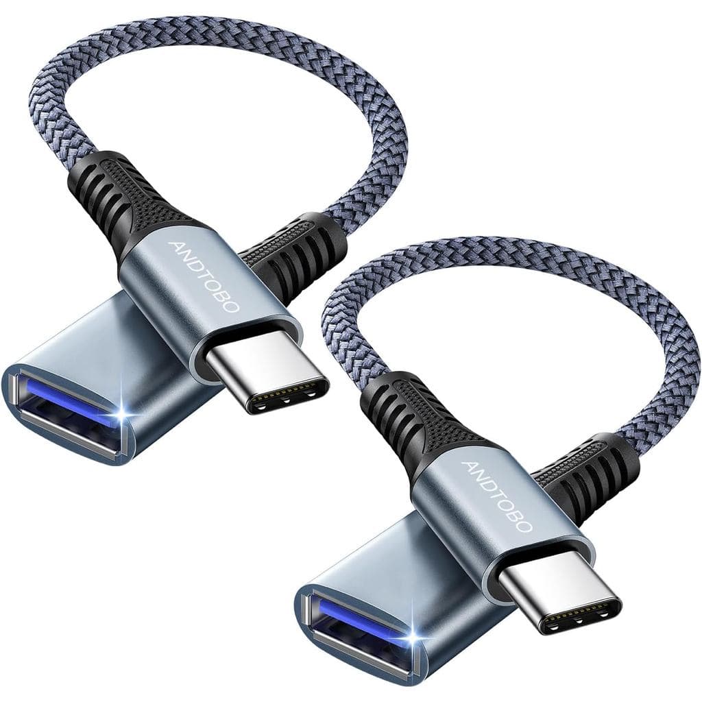 Adaptador USB C para USB 3.0 OTG, Pacote com 2 Cabos USB C Macho para USB 3.0 Fêmea OTG Thunderbolt3 On The Go para Sams