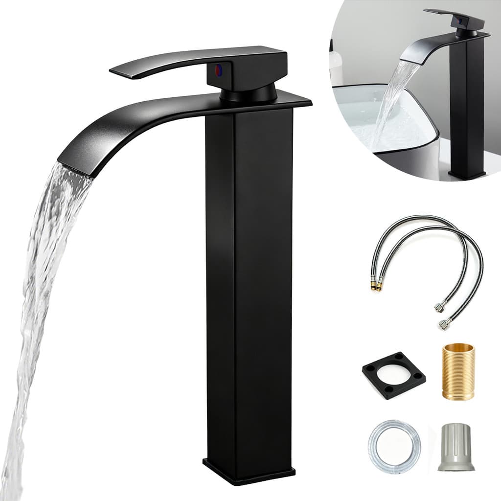 Torneira Monocomando para Lavatório Preto Fosco com Válvula de Cerâmica – Controle Preciso de Vazão e Temperatura,