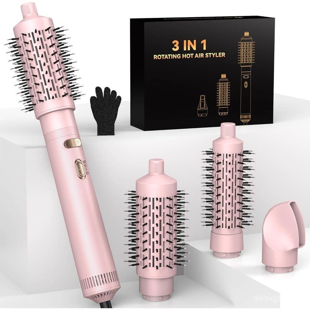 Escova Rotativa 4 em 1 para Cabelo com Escova Removível (2" e 1,5"), Escova Secadora de Cabelo com Íons Negativos 100-12
