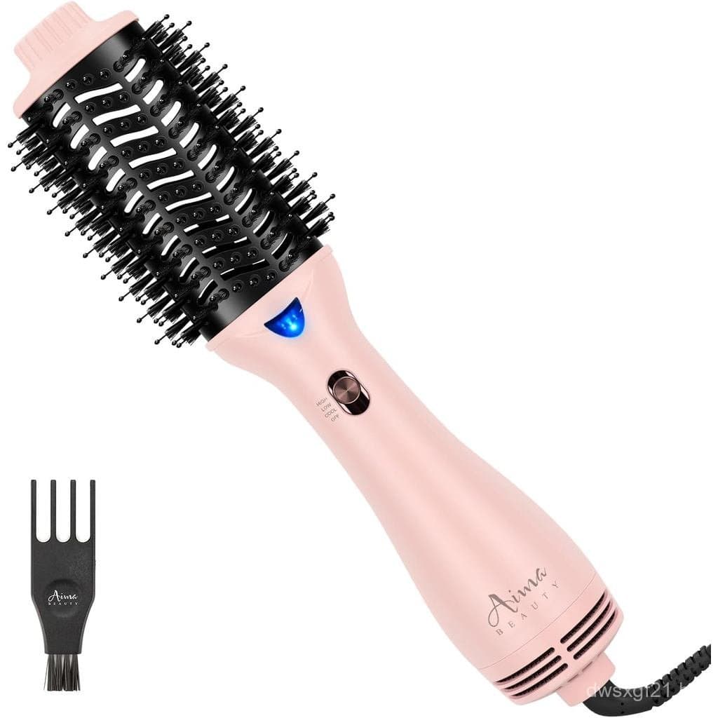 Escova Secadora Aima Beauty - Escova de Ar Quente Cerâmica Iônica para Alisamento Sem Frizz e Volume, Cilindro Oval de 2