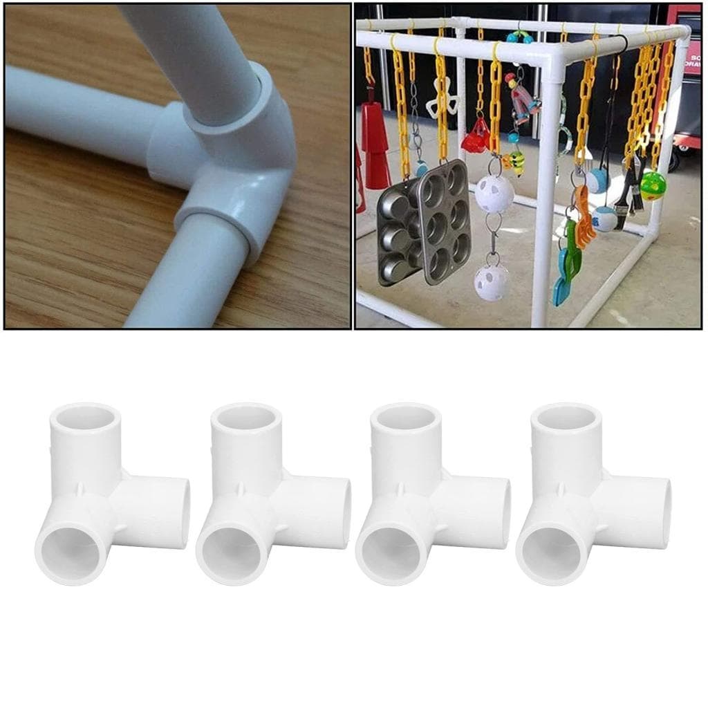 Mingzhe encaixes para tubos de 3 vias, ângulo reto de plástico pvc, 10 peças para tubos de água, estruturas de móveis,