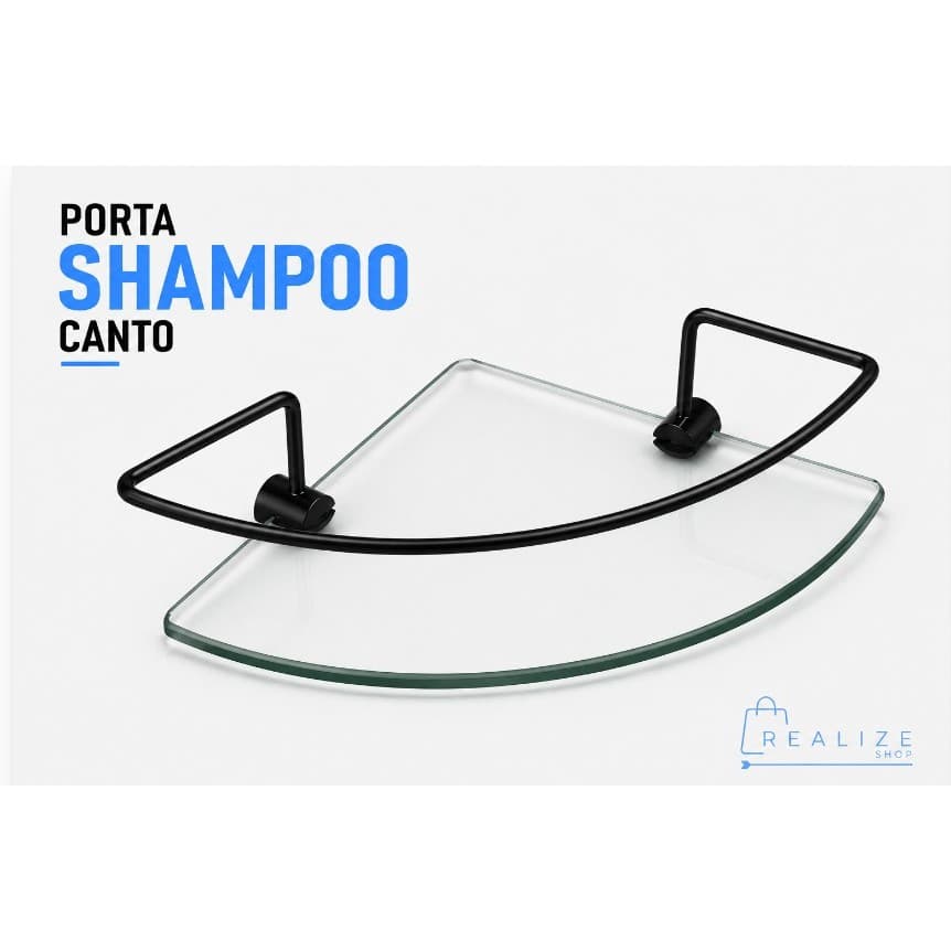 Porta Shampoo Para Banheiro Suporte De Vidro 6mm Incolor Canto Cristal Anti Ferrugem