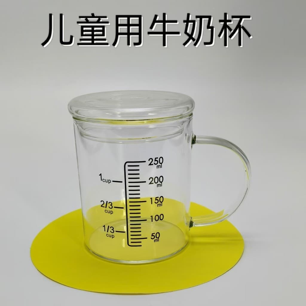 LEBRRY Copo de leite pequeno para crianças com escala Mini copo de leite pequeno 150ML240ml Copo de vidro doméstico aque