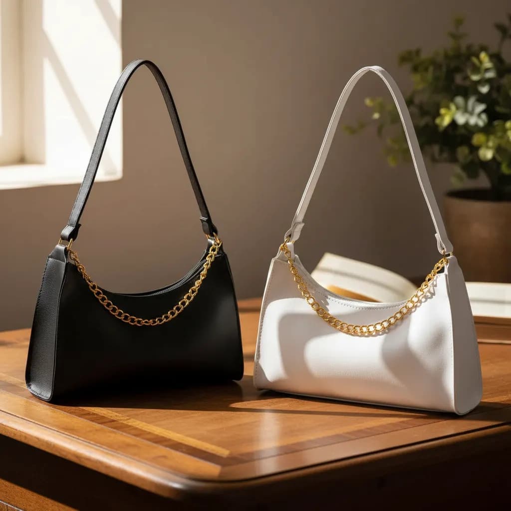 Kit 2 Bolsa Feminina Baguete Corrente Clutch Tote Elegante