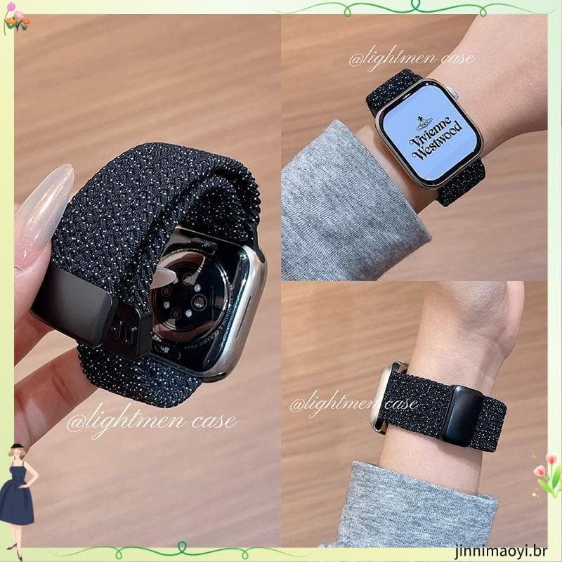 Adequado para apple apple Watch pulseira S1 1 ano novo festivo vermelho magnético náilon trançado Loop unissex pulseira