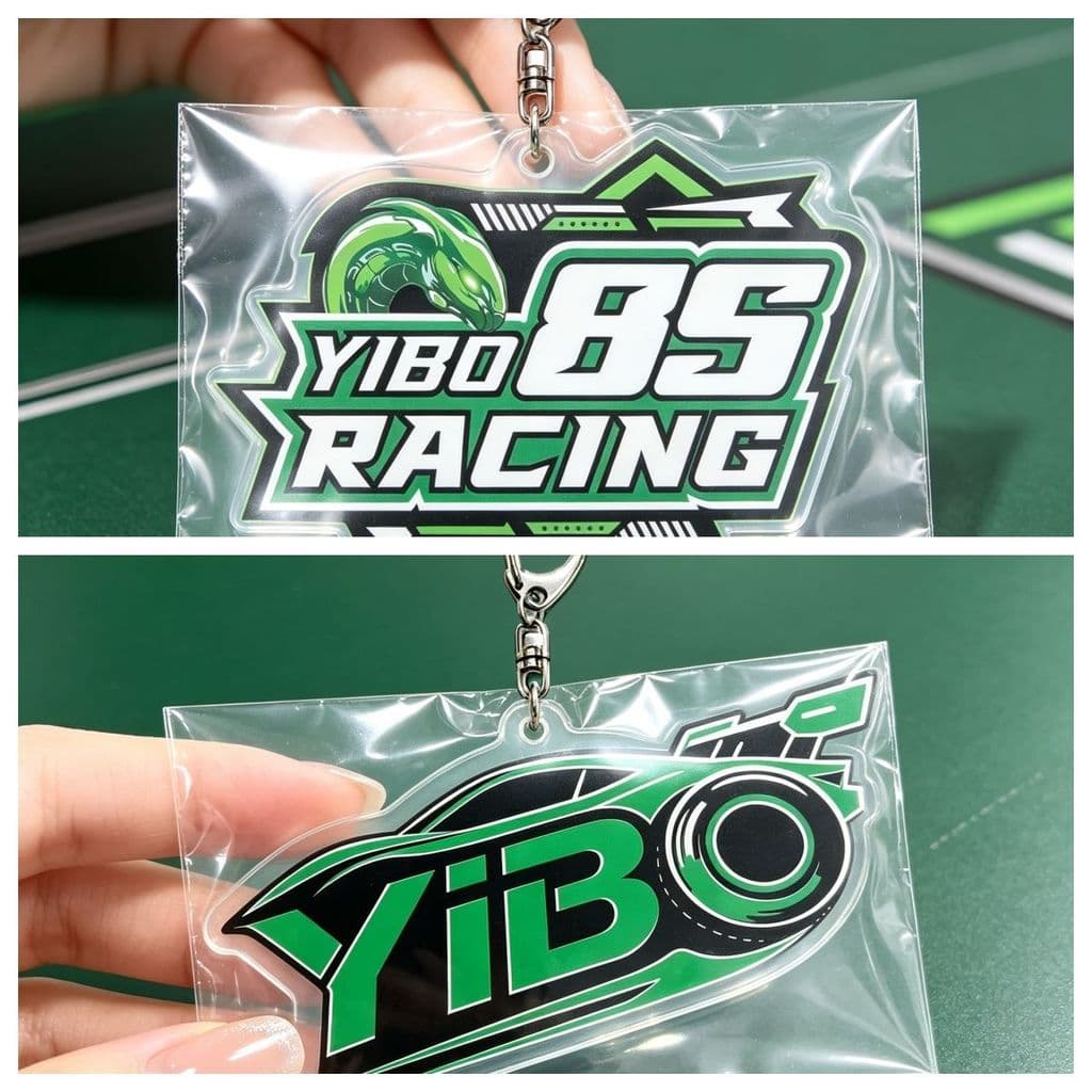 Venda quente novo produto Wang Yibo 85 mercadoria suporte de corrida chaveiro Racer acrílico decoração estrela pingente