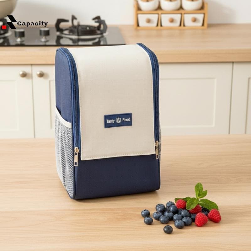 Bolsa térmica grande de dupla capacidade para almoço, com alça de ombro, fácil de transportar, recipiente DSD5.