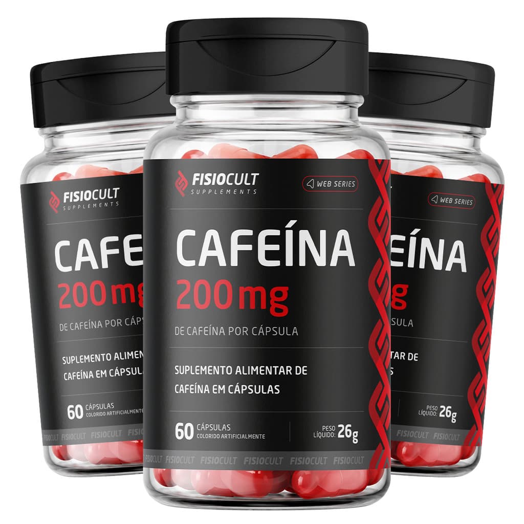 Kit 3x Cafeína Anidra 200mg 60 Caps FisioCult Supplements