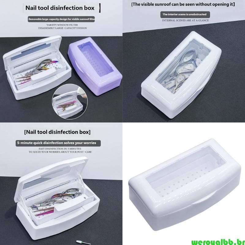 weroyalbb Travel Friendly Nail Fornece Caixa Esterilizadora Limpeza Eficiente