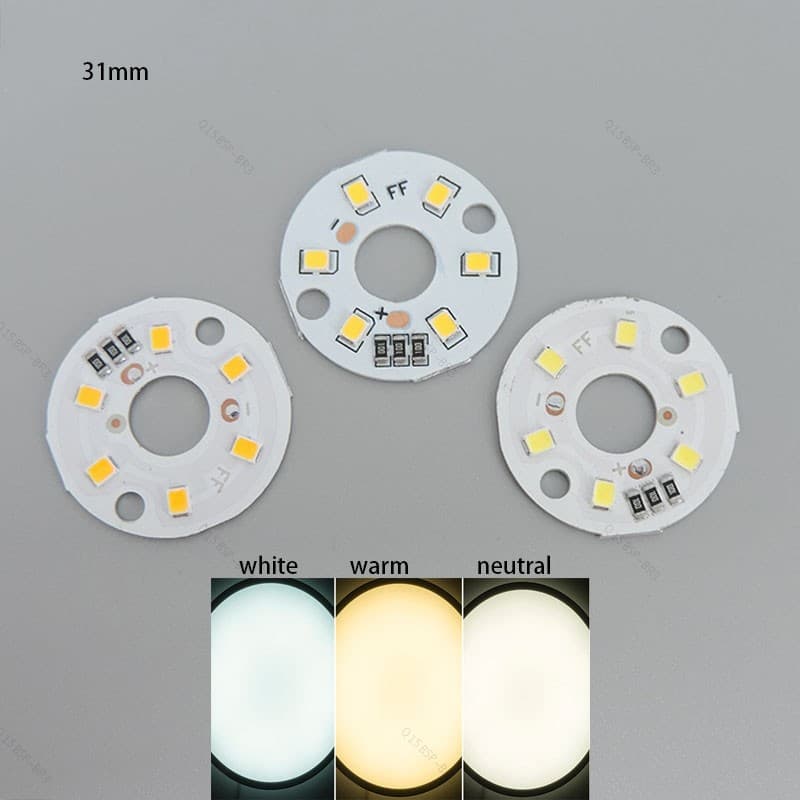 ​ Fonte De Luz LED 5V 3W 31MM , Placa Redonda , chips , 3 Cores , Branco Quente , SMD 2835 De Contas , Faça Você Mesmo P