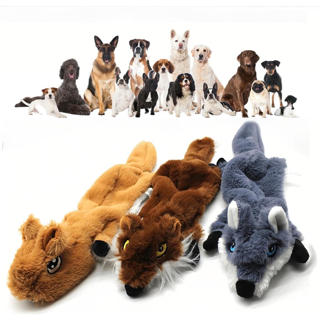 Brinquedos de Pelúcia com Som para Mastigar - Brinquedos Interativos para Cães Sem Enchimento, Brinquedos Macios para Ma