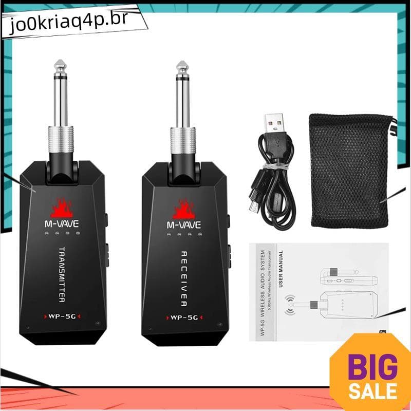 - 5G 5.8G Sistema De Guitarra Sem Fio Recarregável Transmissor De Áudio Receptor Amplificador Peças E Acessórios