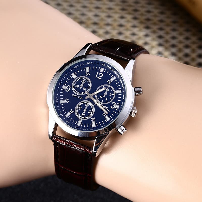 Relógio de moda masculino atacado relógio de quartzo decoração moda cinto de vidro azul relógio de pulso masculino produ