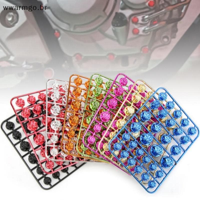 Capas Universais Para Parafusos De Motocicleta WWARM , Tampas Decorativas Antiferrugem Multicoloridas De 30/36 Unidades