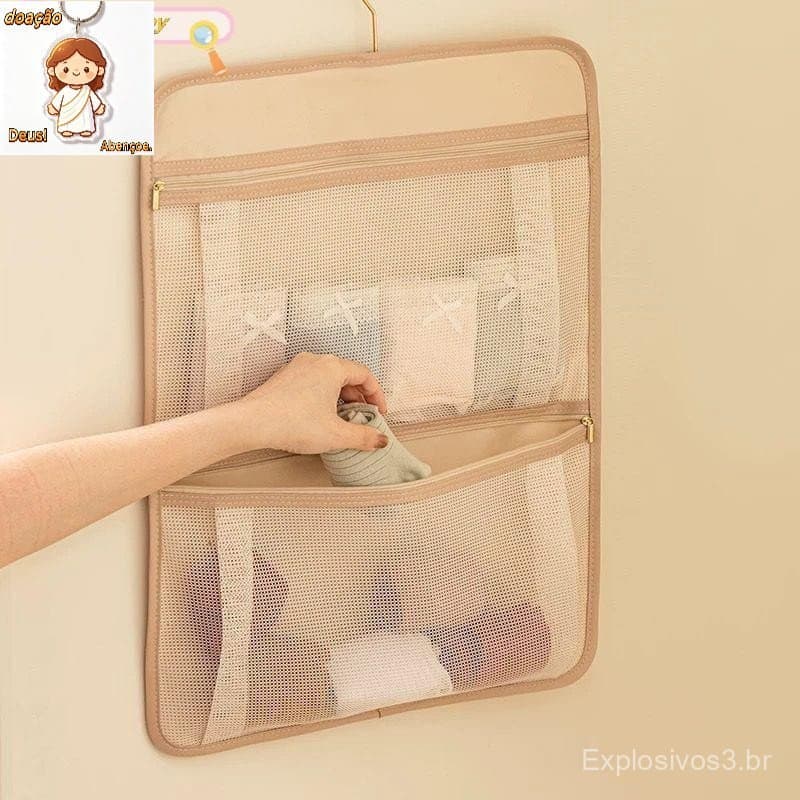 Bolsa Organizadora De Roupas Suspensas SUPERTOY-Armazenamento Íntimas E Meias Com Vários Bolsos Para Guarda-Roupa Domést
