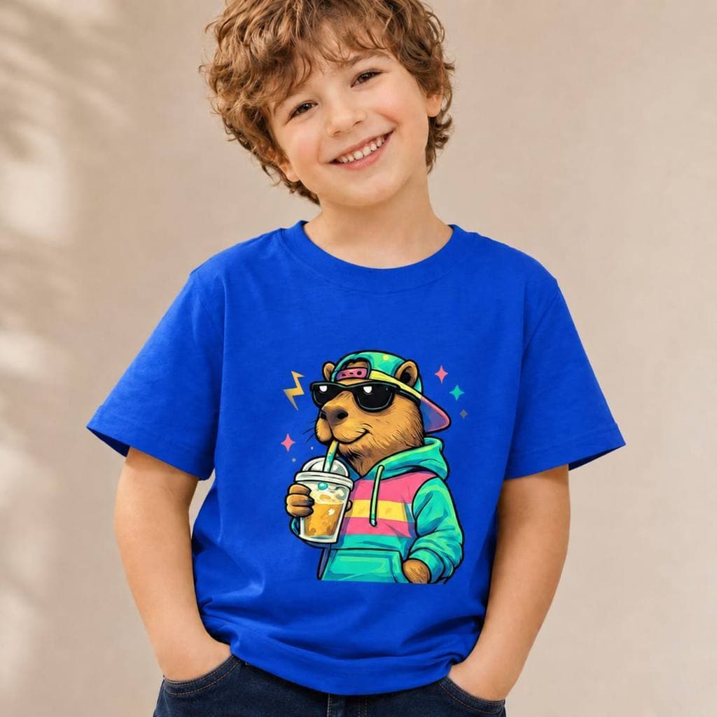 Camiseta Camisa Infantil Blusa Infantil Capivara 100% Algodão Estampa Divertida