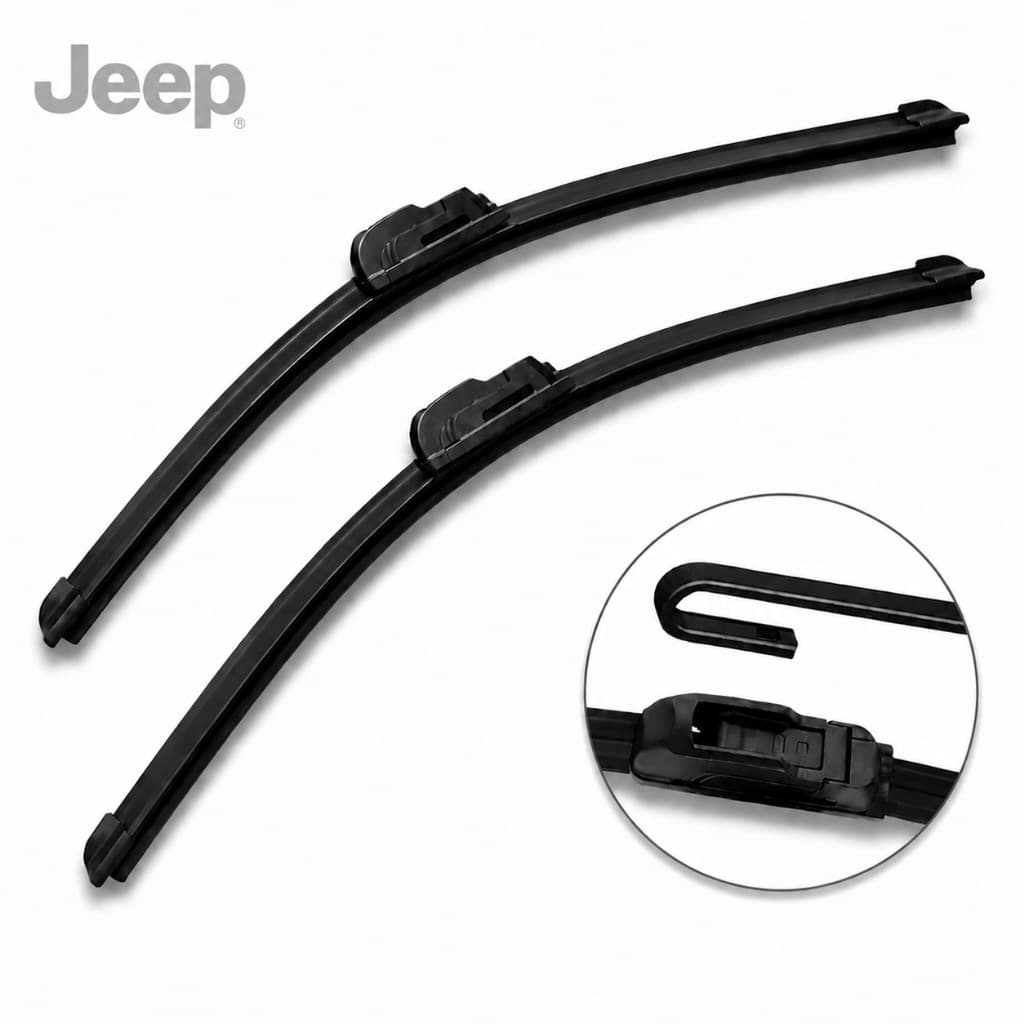 Par Palhetas Limpador Para-brisa Silicone Limpeza Silenciosa Para Carros Jeep