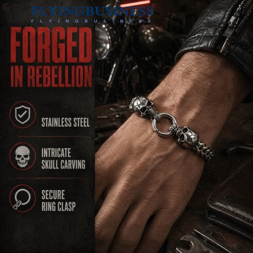 Corrente De Mão FLYINGBUSINESS Steampunk , Pulseira Punk De Caveira Estilo Gótico Retrô Vintage , Grossa