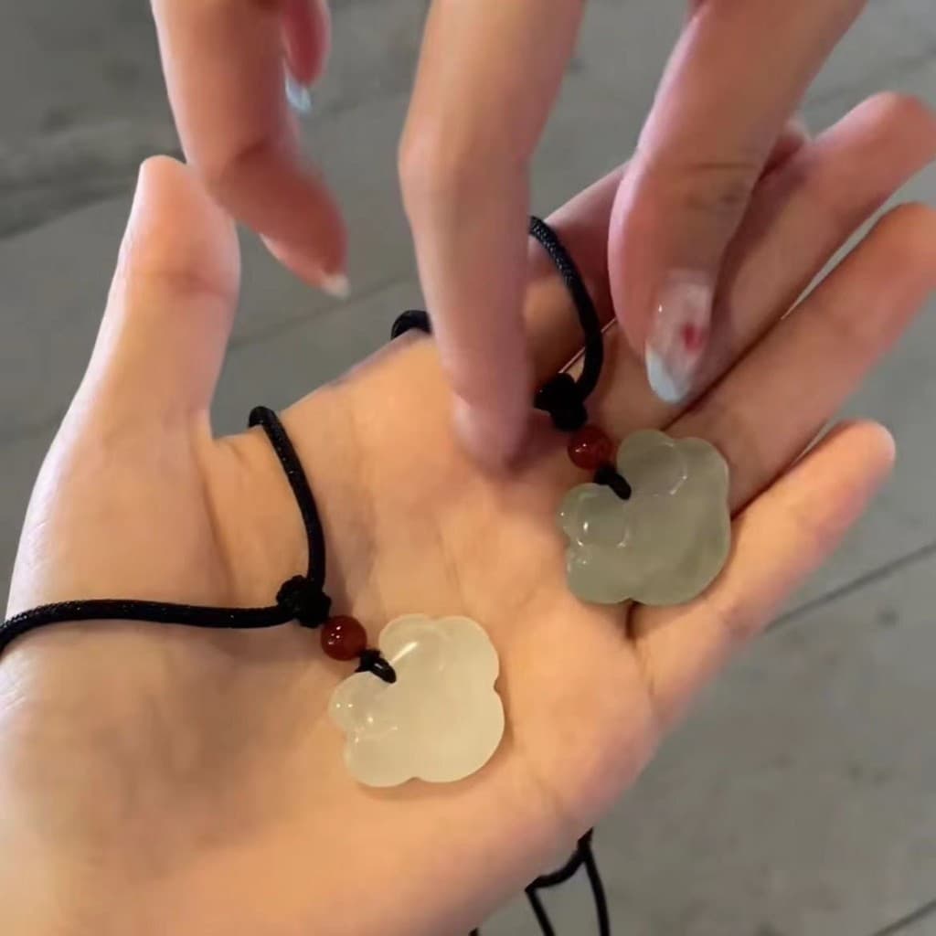 Namorada colar fivela segura colar feminino ins estudante nicho Design mão-tecido corda casal pingente lavável