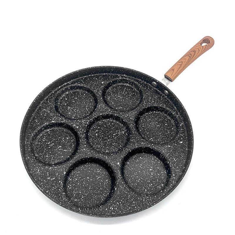 Nova frigideira de café da manhã com sete furos, frigideira multifuncional, nova frigideira antiaderente de pedra Maifan