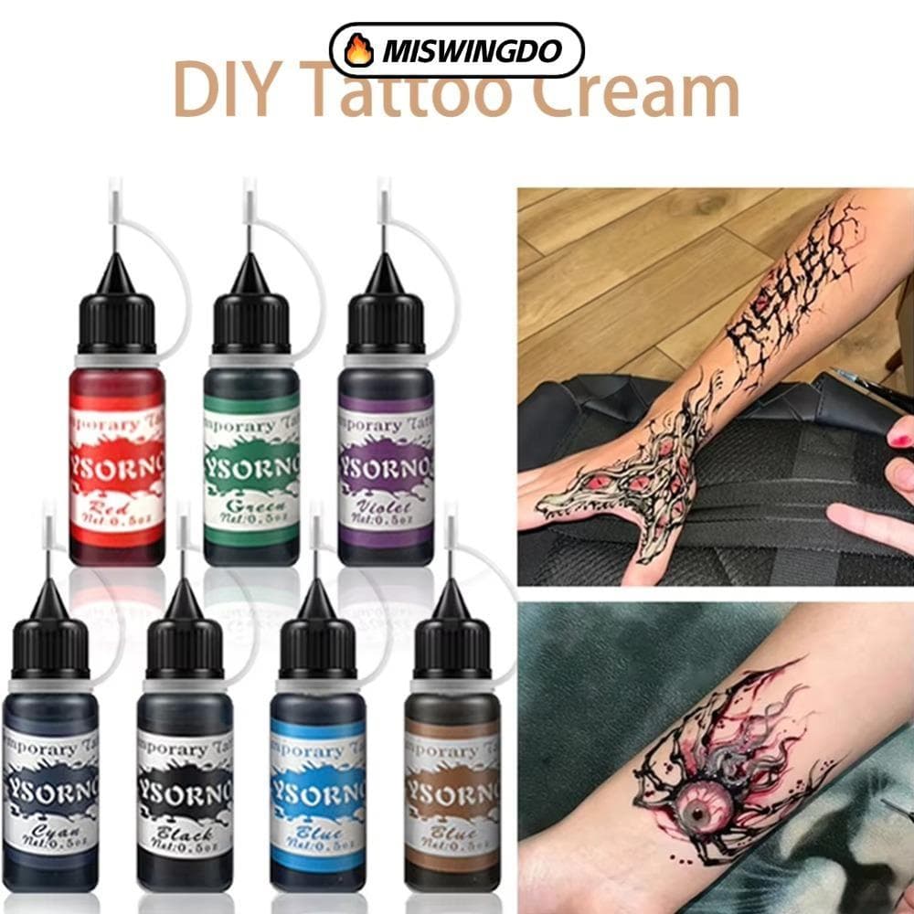 MISWINGDO Tinta Para Tatuagens Temporárias , Brilhante Arte Corporal , Tintas Comuns Falsas Semipermanentes DIY , 10ml