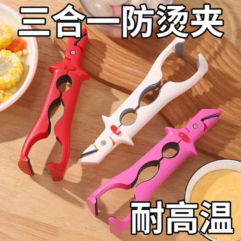 Cozinha três-em-um anti-escaldante anti-escaldante prato braçadeira de Silicone placa anti-deslizamento braçadeira vapor