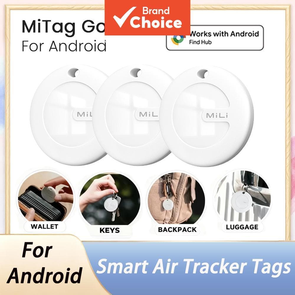 MiLi Mitag Go GPS Tracker Android Localizador de Itens Compatível com Google Find Hub Localizador de Carteira Smart Tag