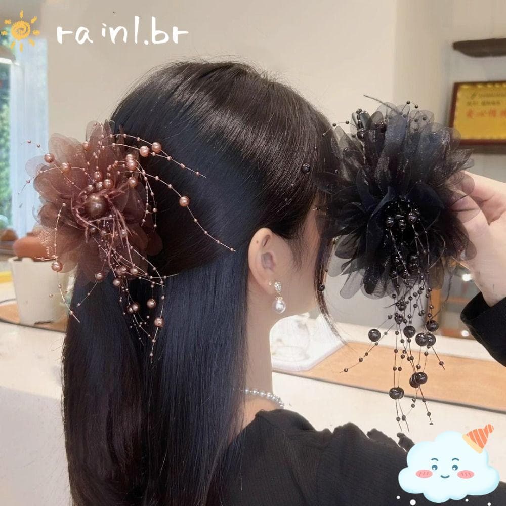 Garra De Cabelo De Chuva , Clipe De Borla De Flor De Peônia , Acessórios Plástico Elegantes Femininos