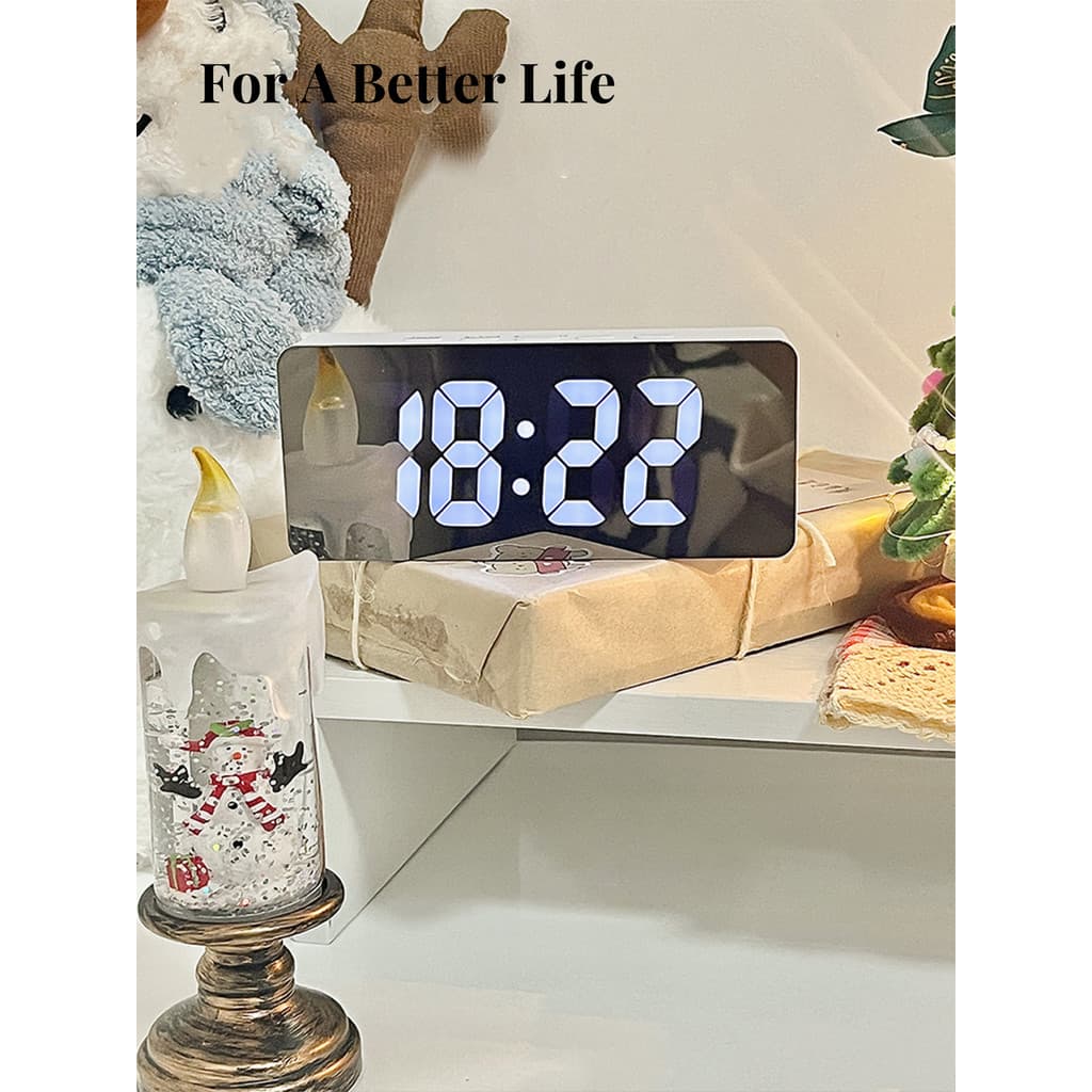 Mintrain despertador britânico espelho relógio eletrônico simples decoração de mesa lugar |Preferência