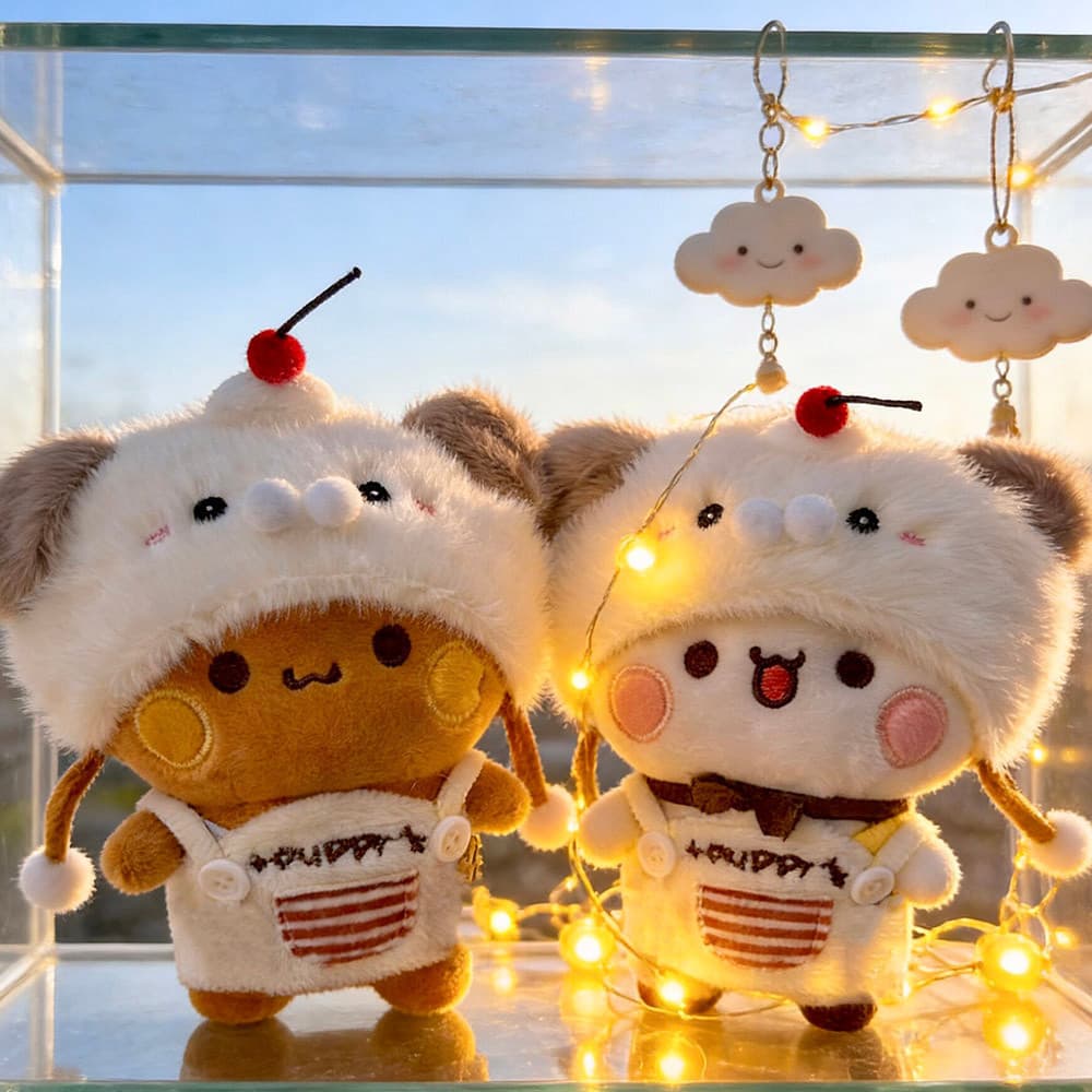 12cm Panda Bubu E Dudu Brinquedos De Pelúcia Cruz Vestir Boneca Brinquedo Dos Desenhos Animados Yier Chapéu Estilos Ping