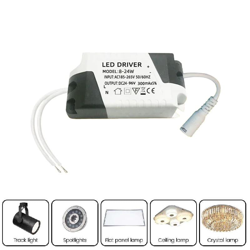 Driver De LED AC 85V-265V Para DC 24V 72V 8-18W 24W Transformador De Iluminação Lâmpada De Teto Tira Adaptador De Fonte