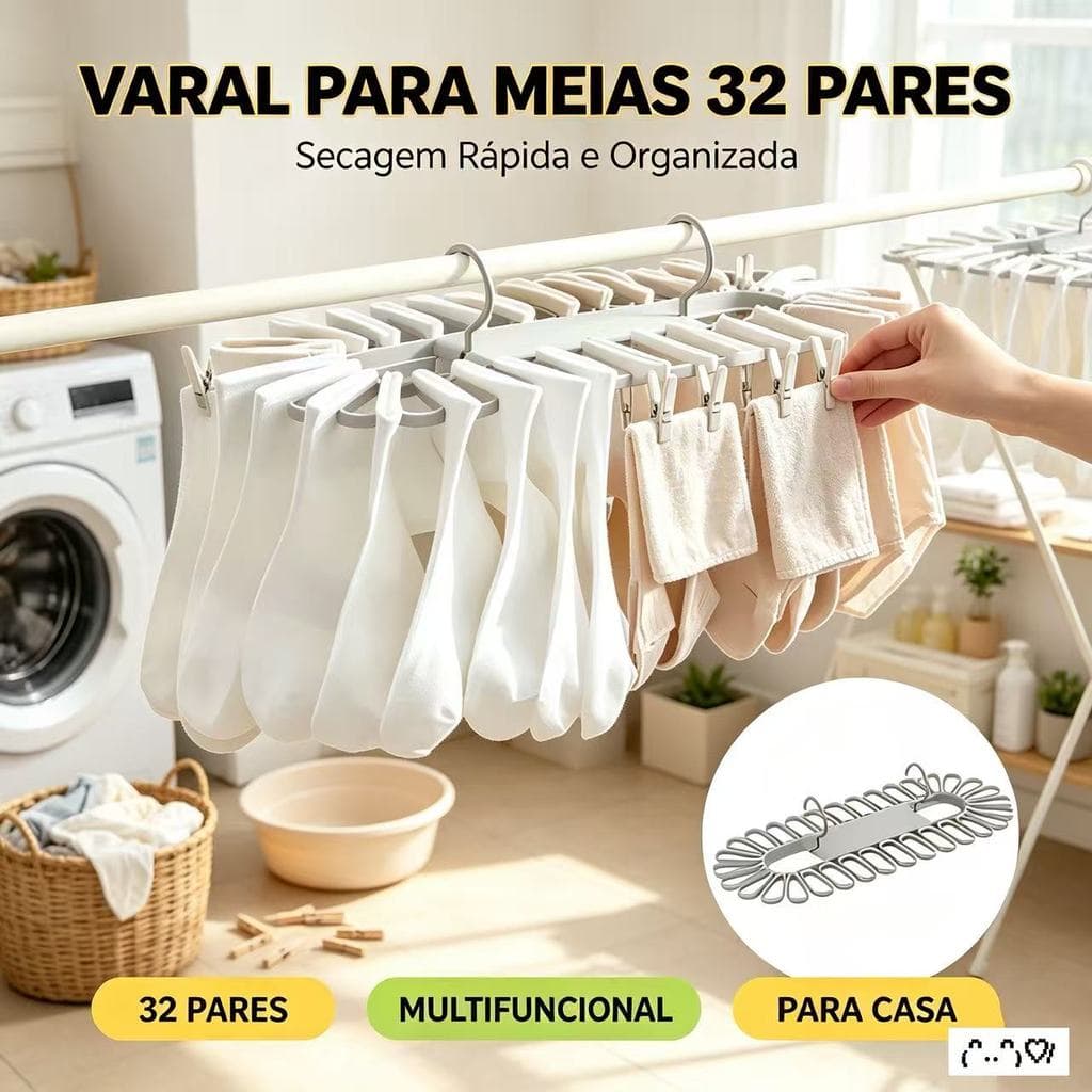 Varal Organizador Multifuncional Para meias, cuecas, panos Cabide multifuncional
