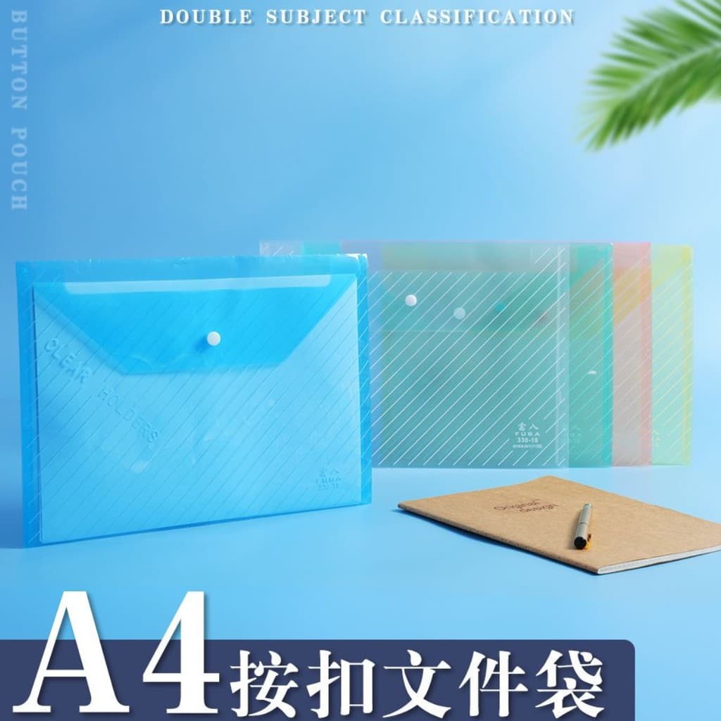 Bolsa para documentos A4 reforçada, bolsa transparente com padrão diagonal e botão de pressão, bolsa para arquivos de da