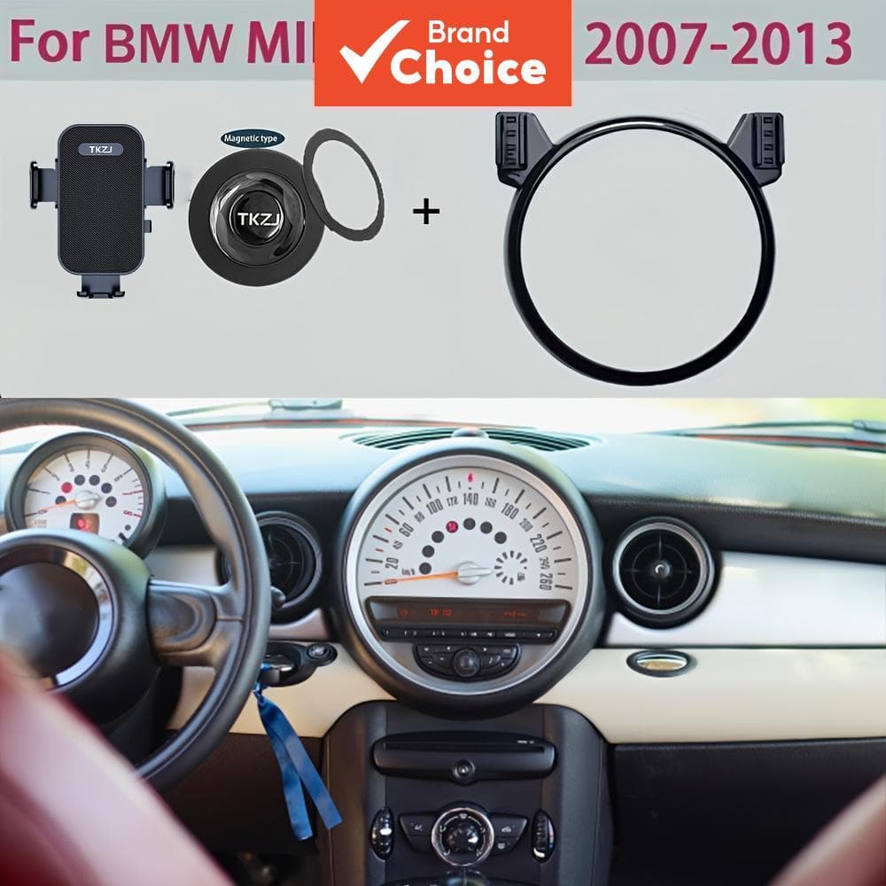 Para BMW MINI Cooper 2007-2013, suporte veicular para celular com 2 painéis porta-aparelhos intercambiáveis (2 estilos)