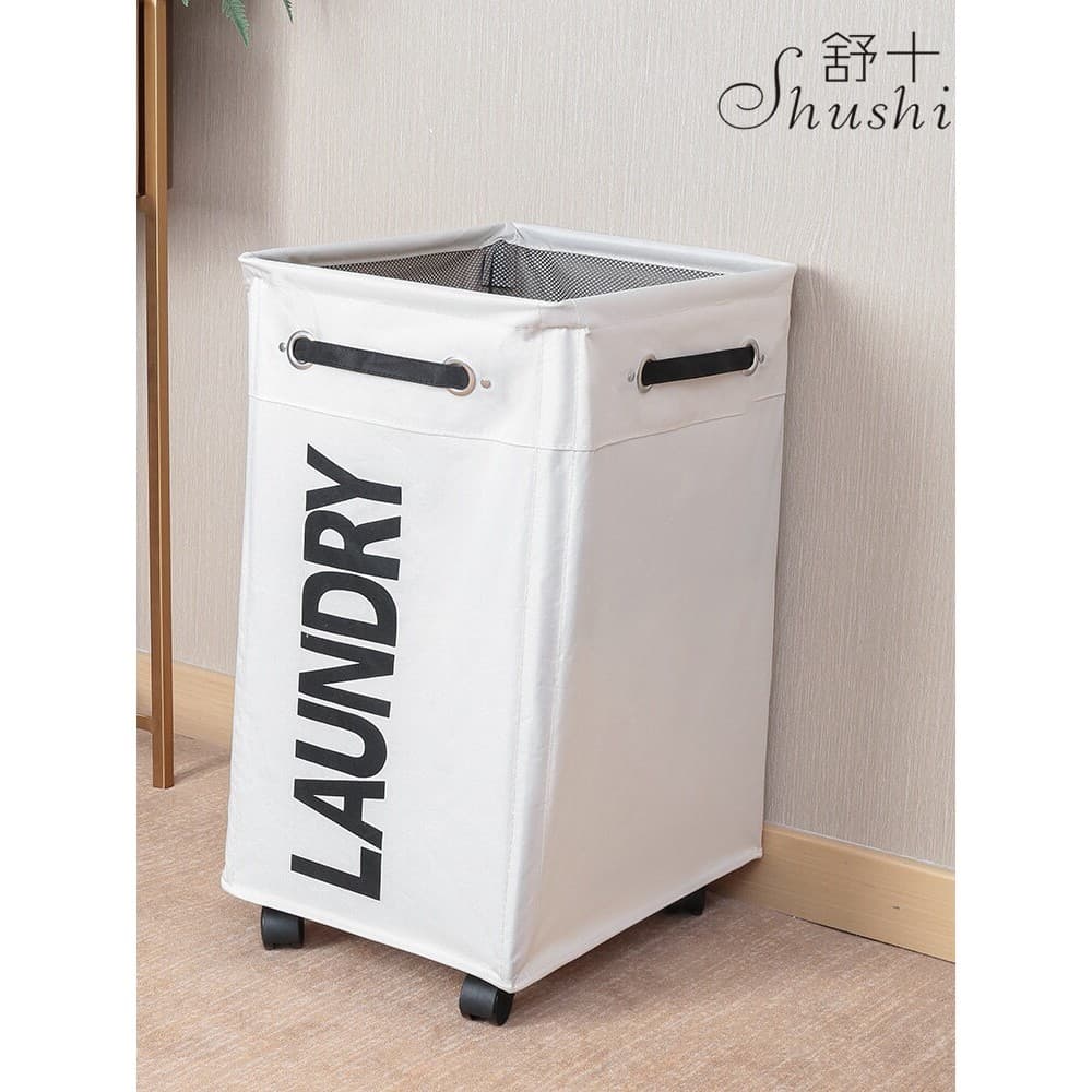 Cesto de roupa suja dobrável Shu Shi com rodas Cesto de roupas sujas à prova d'água de grande capacidade Banheiro Saco d