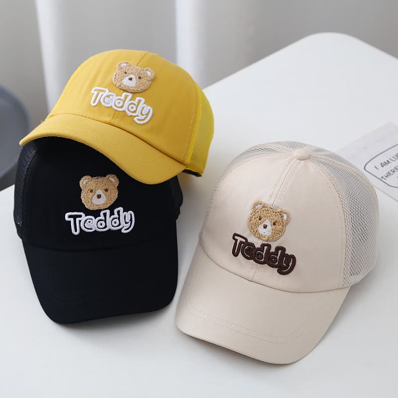 Chapéu de bebê verão estilo fino bebê urso boné de beisebol meninos meninas boné de rede boné de pico crianças guarda-so