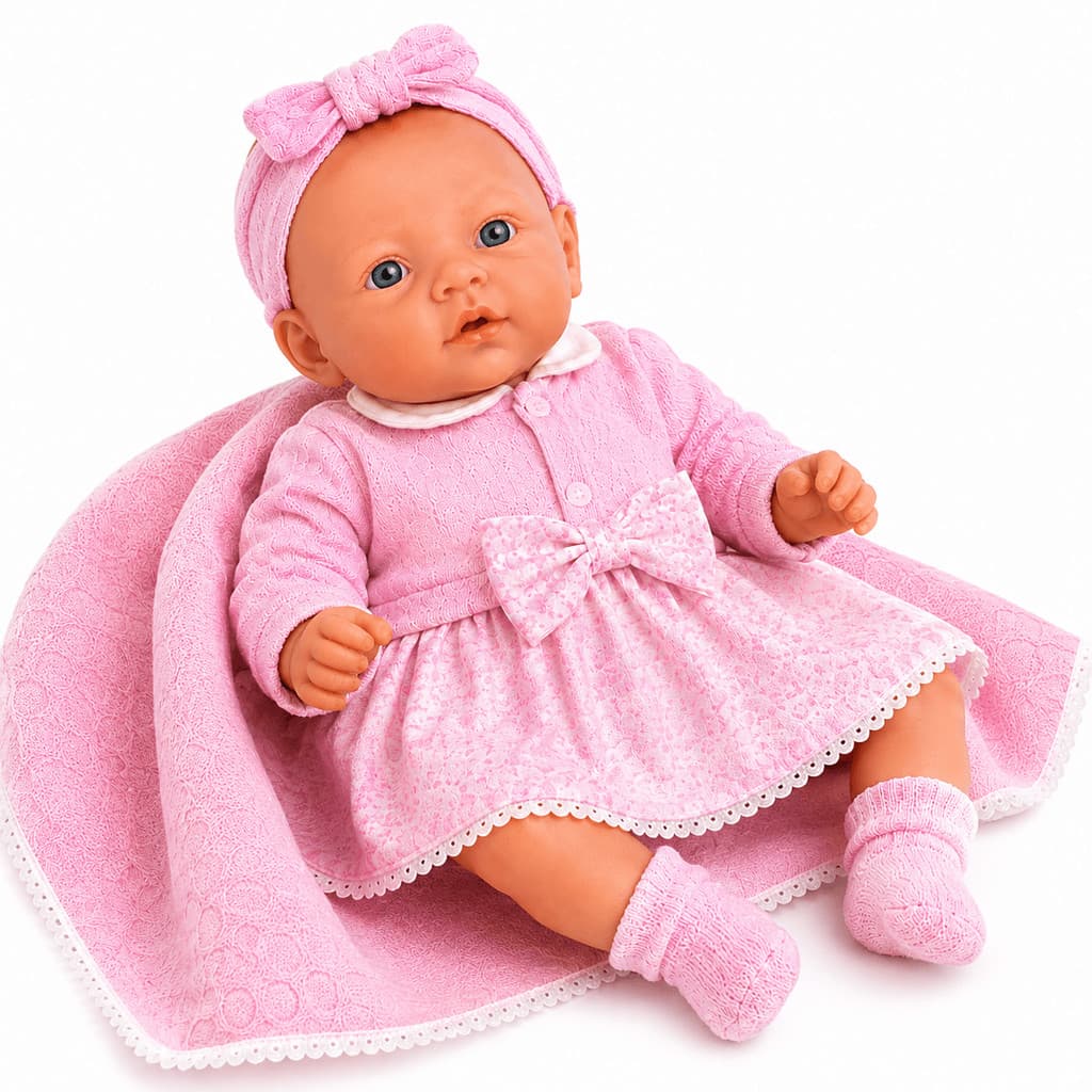 Boneca Bebê Reborn I Love Reborn 40cm Corpo Inteiro Em Vinil Com Manta MIK Brinquedos Original