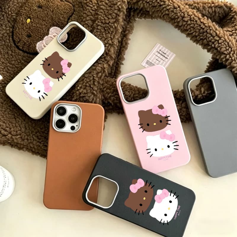 Capinha para Apple 14/15/16/17 pro max capinha hello kitty estampa rosa branca protecao total da camera
