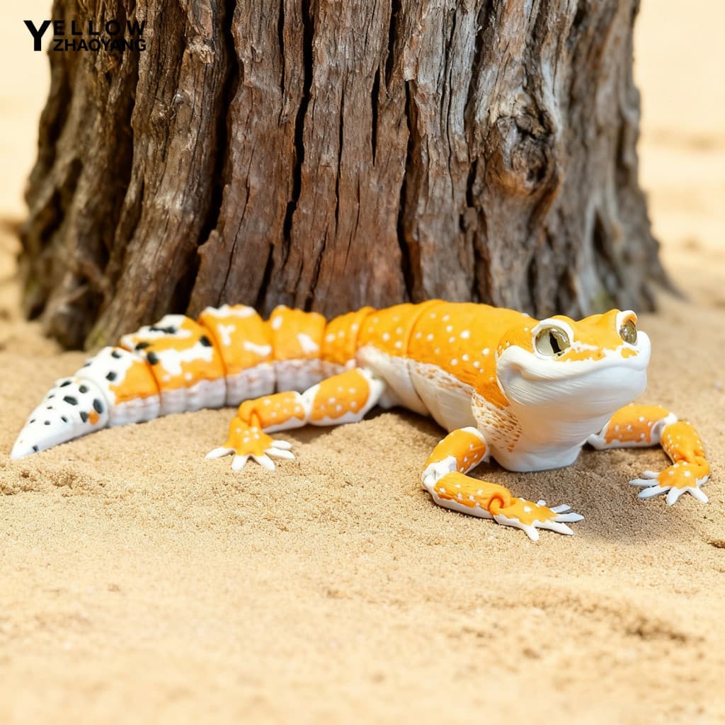 3d Printed Lizard Statue House Sculpture Articulated Leopard Gecko Figurine Model with Movable Joints – Realistic for