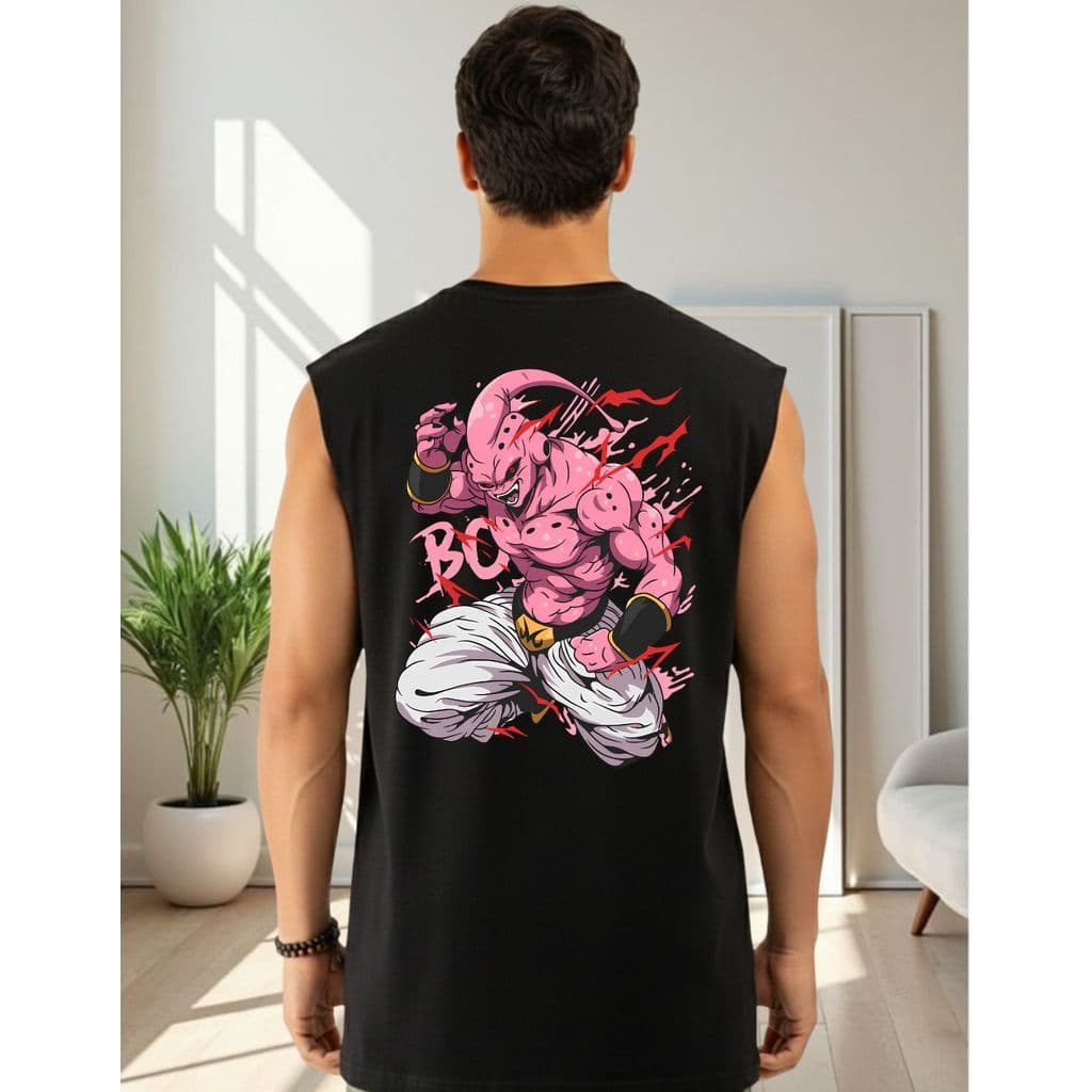 Regata Oversized Majin Boo Dragon Ball Anime Seriado Treino Machão Cavada