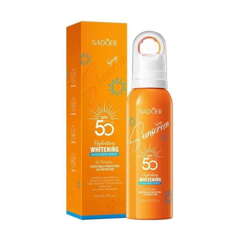 Protetor Solar em Spray SPF50+, Protetor Solar Hidratante e Refrescante, Proteção 12H contra Raios UVA/UVB, Protetor Sol