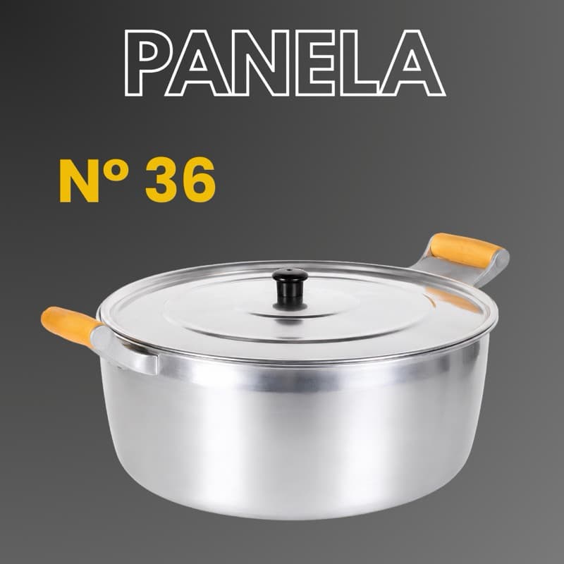 Panela Caçarola n°36 Grande em alumínio batido Fundido grosso/ 11,5 Litros Cozinha