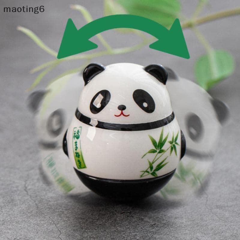 Japonês Cerâmica Panda Boneca Artesanato Tumbler Brinquedo Luy Charme Fortuna Ornamento Paisagem Decoração De Mesa De Es